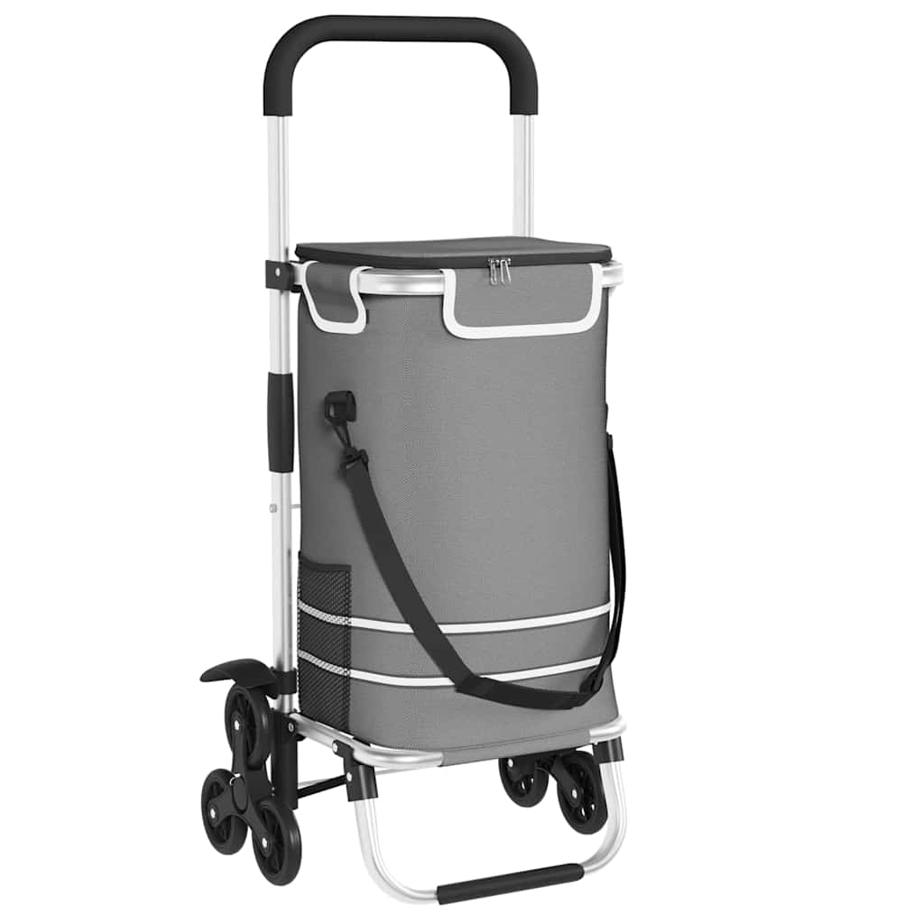 vidaXL Wózek na zakupy Szary 47 x 39 x 100,5 cm Tkanina Oxford