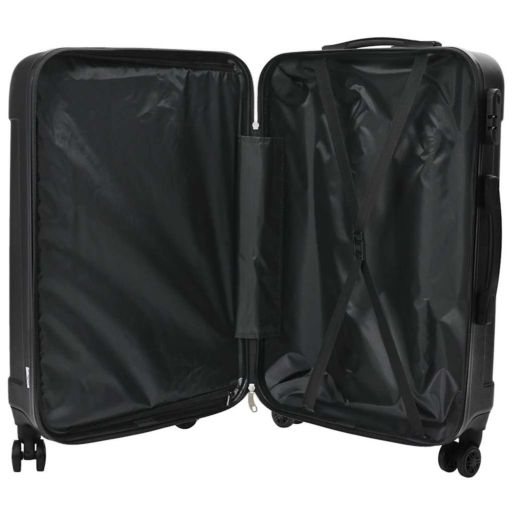 vidaXL Walizka Z blokadą 3 pcs Czarny 50 x 31 x 78 cm Plastik ABS