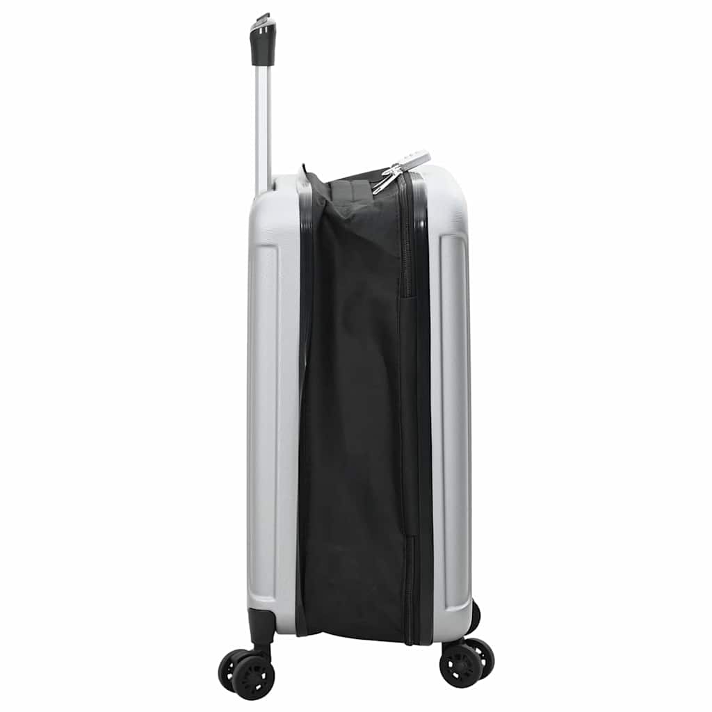 vidaXL Walizka Z blokadą Srebrny 34 x 23 x 55.5 cm Plastik ABS