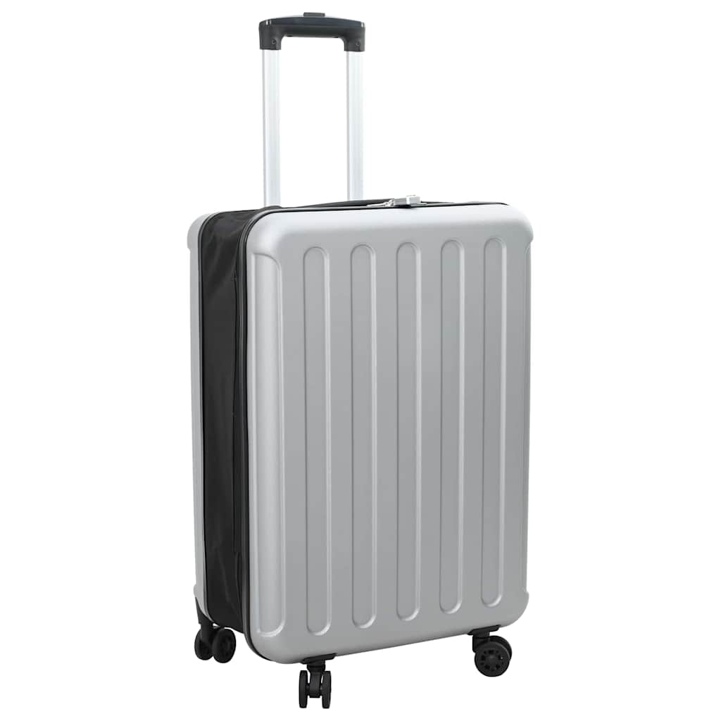 vidaXL Walizka Z blokadą Srebrny 43 x 27 x 66 cm Plastik ABS