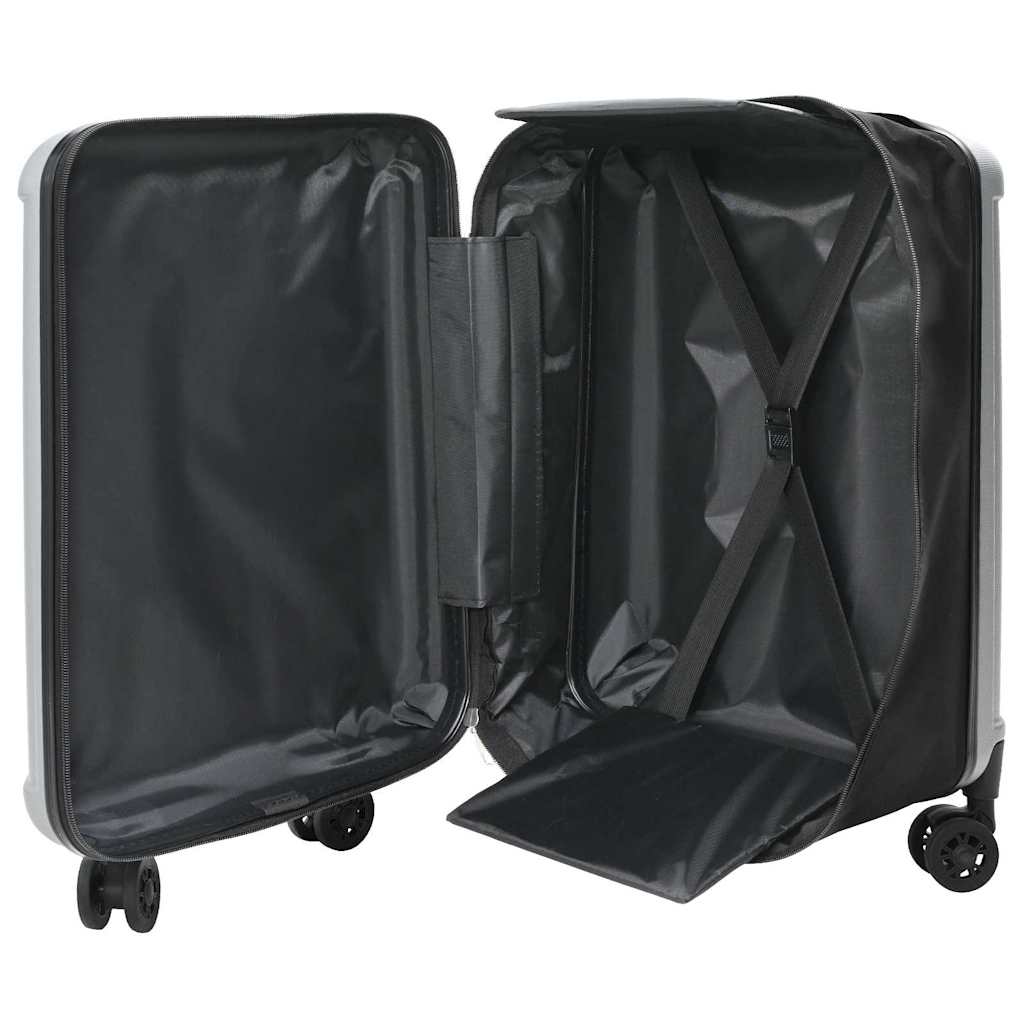 vidaXL Walizka Z blokadą Srebrny 43 x 27 x 66 cm Plastik ABS