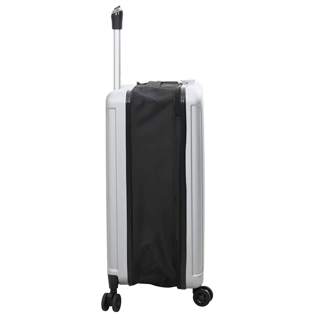 vidaXL Walizka Z blokadą Srebrny 43 x 27 x 66 cm Plastik ABS