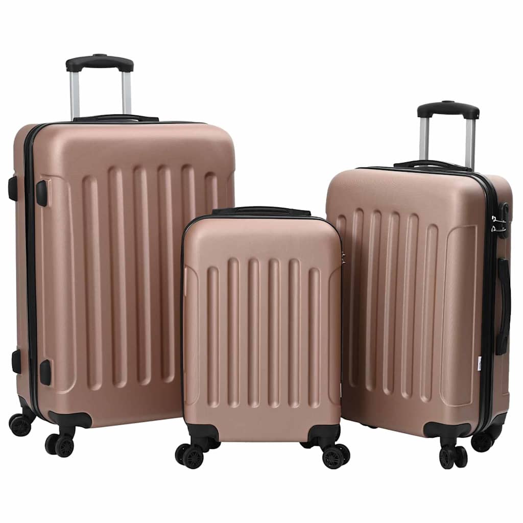 vidaXL Walizka 3 pcs Różowe złoto 50 x 31 x 78 cm Plastik ABS