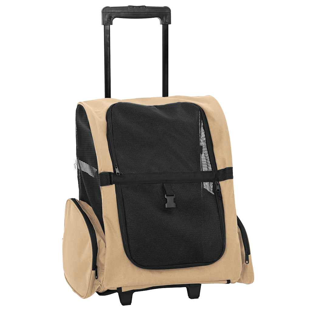vidaXL Wózek dla zwierząt 3 w 1 Design Sand 48x32x(57-106) cm Tkanina Oxford