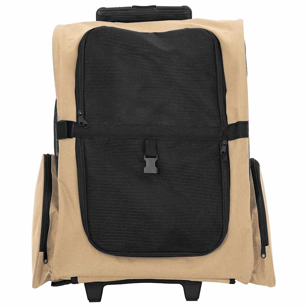 vidaXL Wózek dla zwierząt 3 w 1 Design Sand 48x32x(57-106) cm Tkanina Oxford