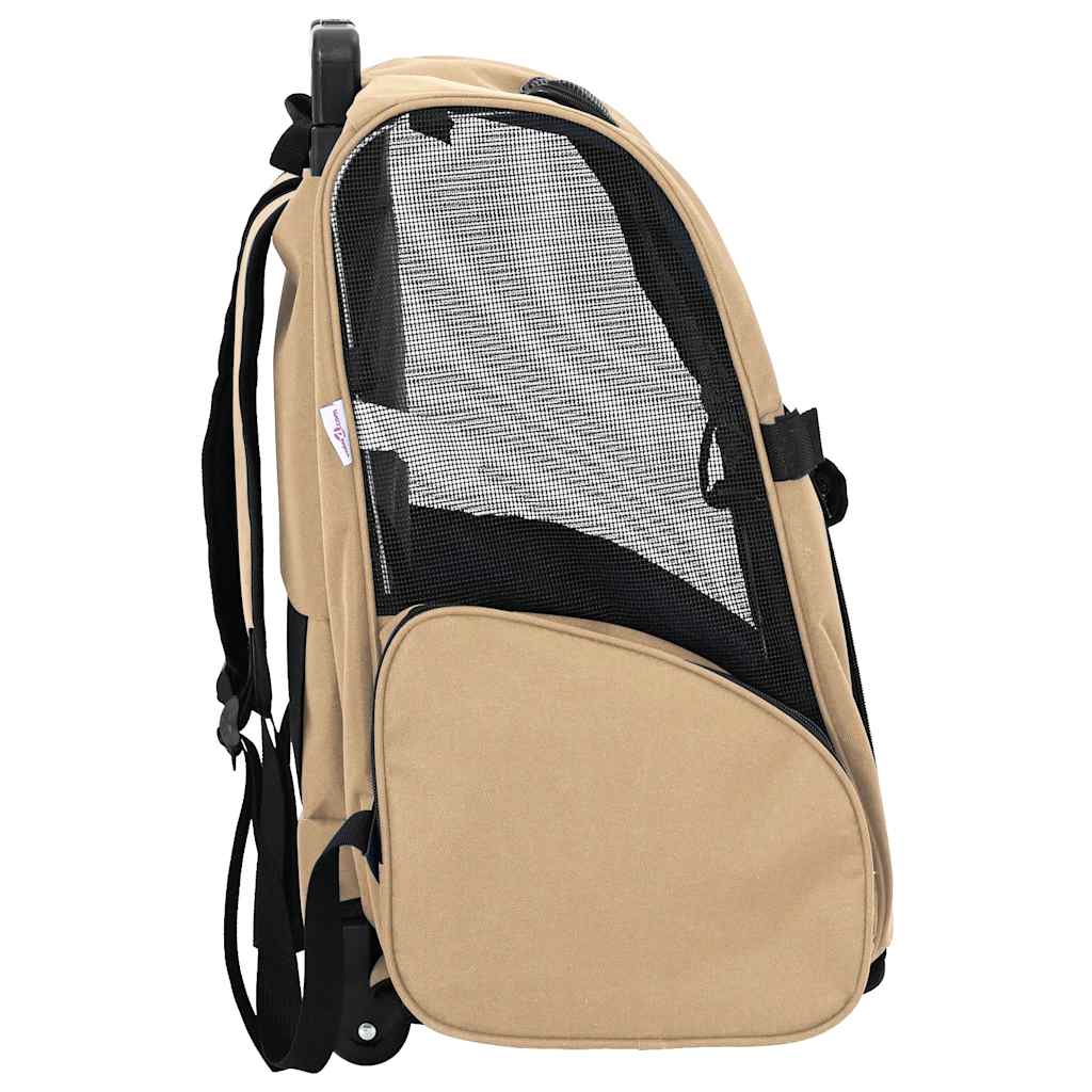 vidaXL Wózek dla zwierząt 3 w 1 Design Sand 48x32x(57-106) cm Tkanina Oxford