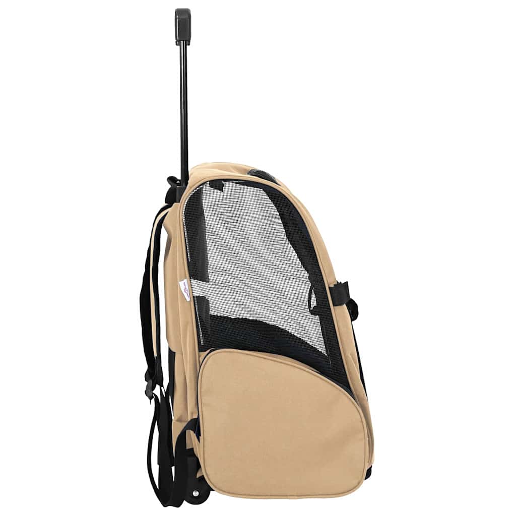 vidaXL Wózek dla zwierząt 3 w 1 Design Sand 48x32x(57-106) cm Tkanina Oxford