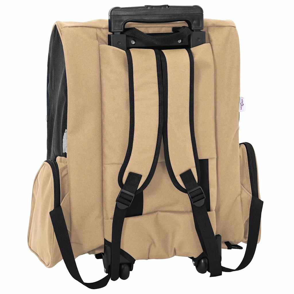 vidaXL Wózek dla zwierząt 3 w 1 Design Sand 48x32x(57-106) cm Tkanina Oxford