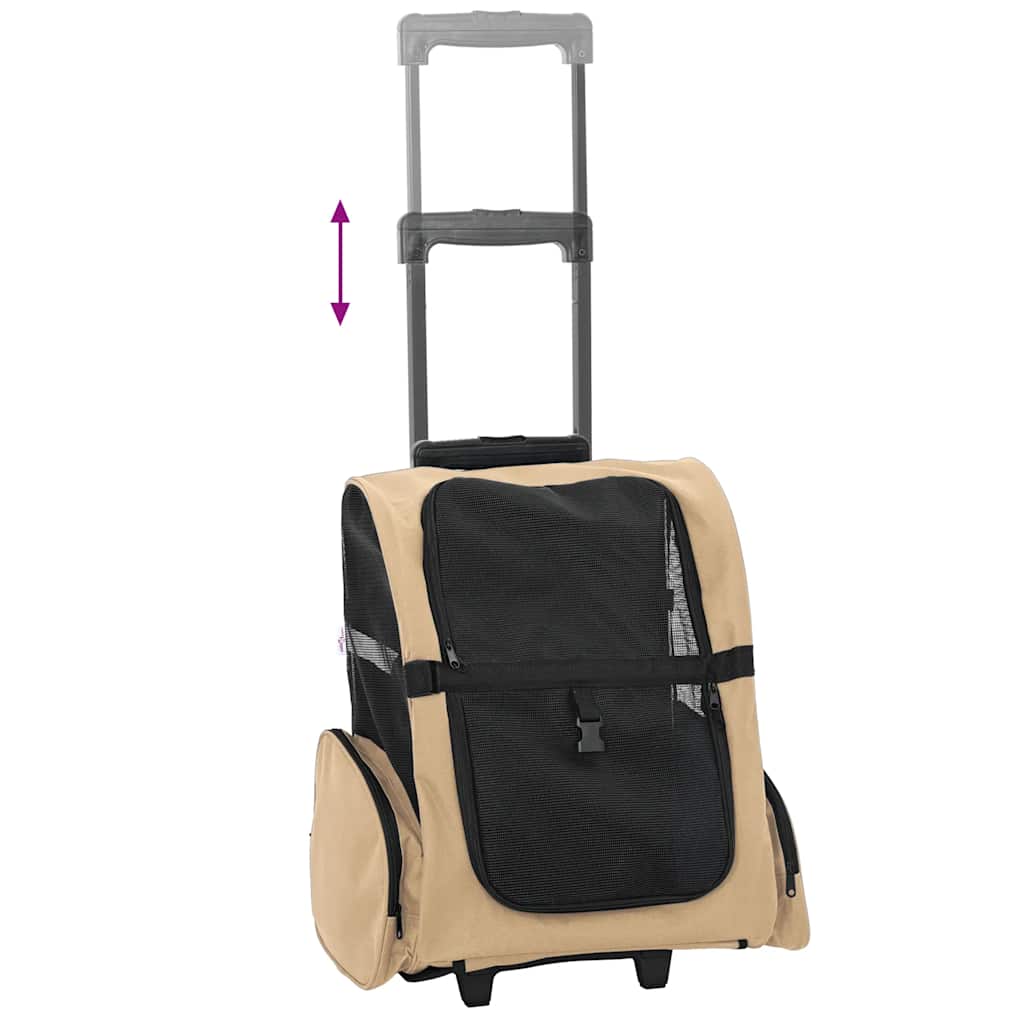 vidaXL Wózek dla zwierząt 3 w 1 Design Sand 48x32x(57-106) cm Tkanina Oxford