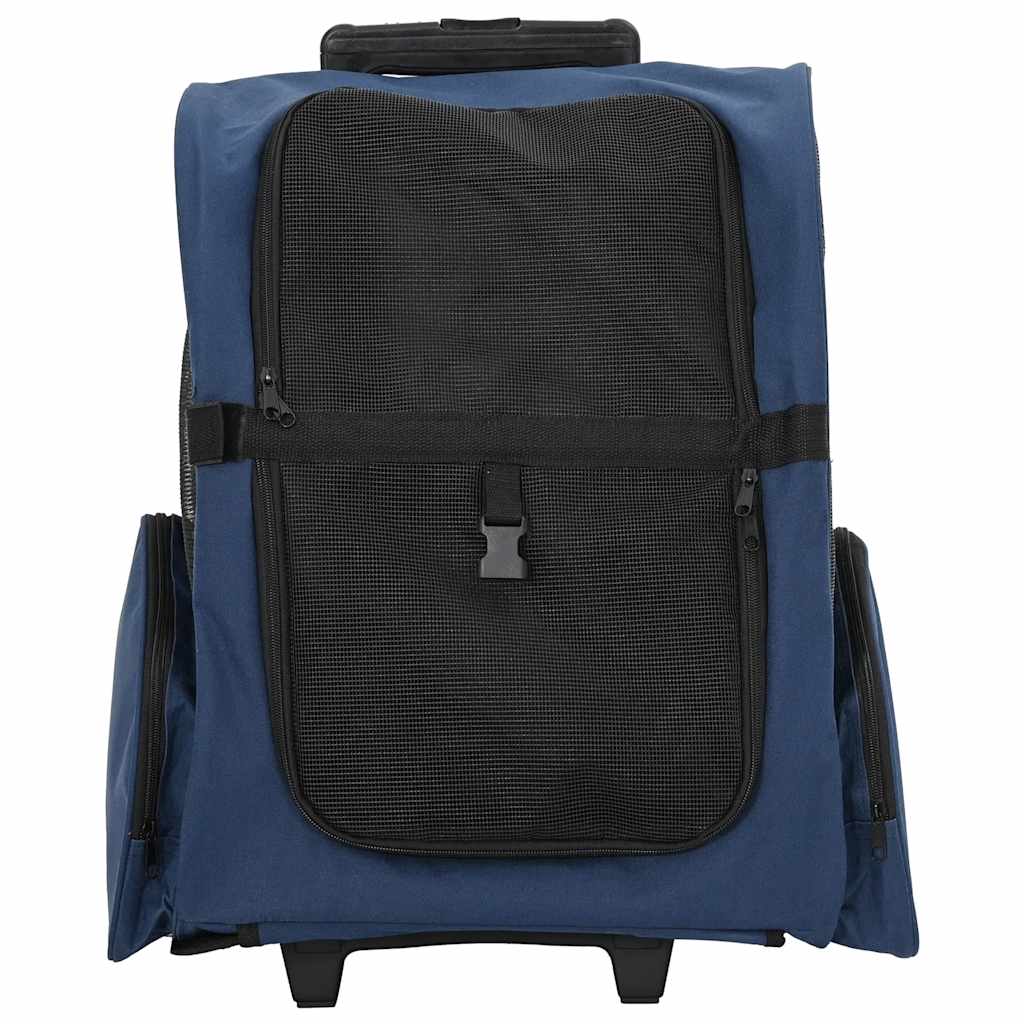 vidaXL Wózek dla zwierząt 3 w 1 Design Niebieski 48x32x(57-106) cm Tkanina Oxford
