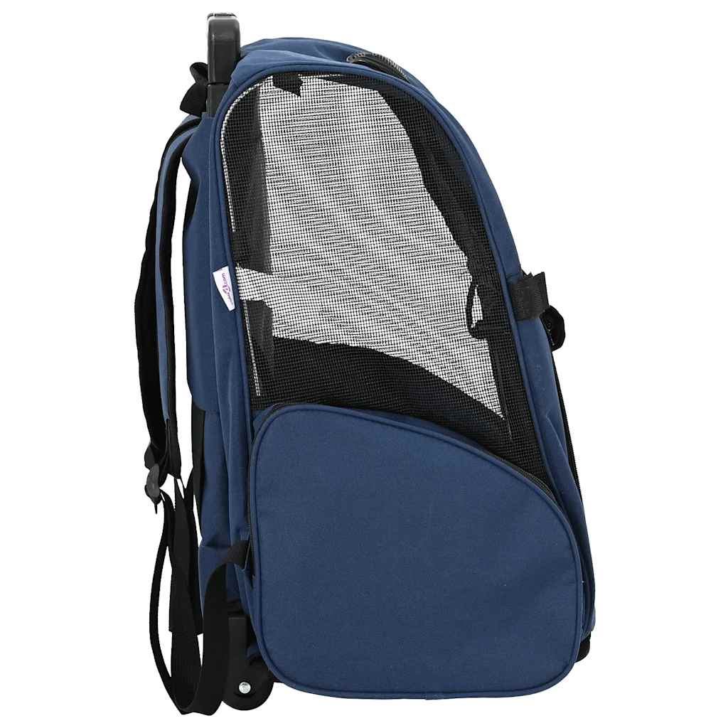 vidaXL Wózek dla zwierząt 3 w 1 Design Niebieski 48x32x(57-106) cm Tkanina Oxford