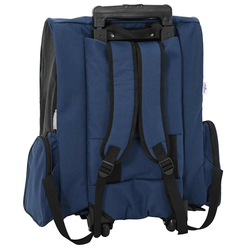 vidaXL Wózek dla zwierząt 3 w 1 Design Niebieski 48x32x(57-106) cm Tkanina Oxford