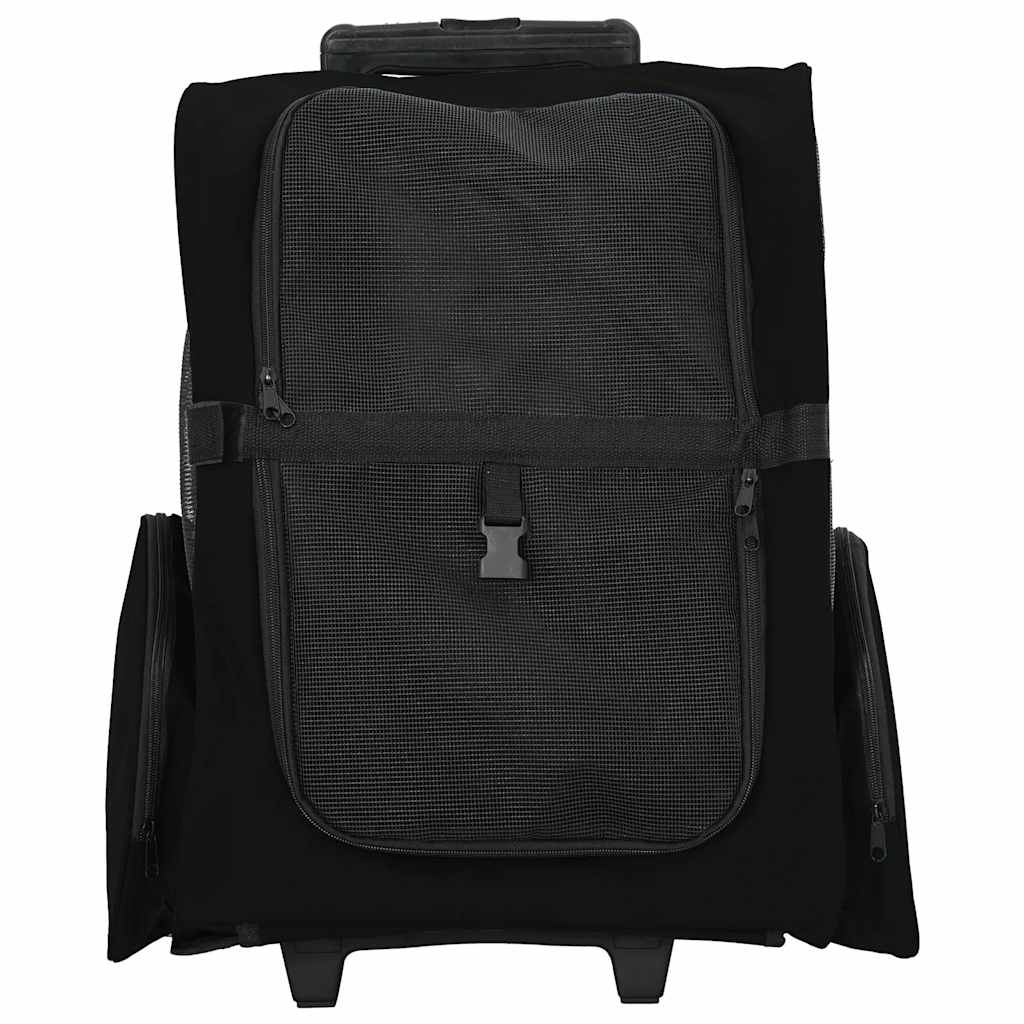 vidaXL Wózek dla zwierząt 3 w 1 Design Czarny 48x32x(57-106) cm Tkanina Oxford