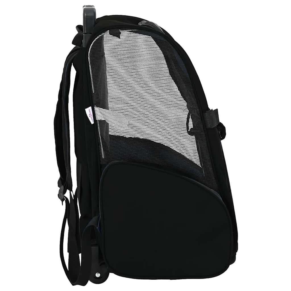 vidaXL Wózek dla zwierząt 3 w 1 Design Czarny 48x32x(57-106) cm Tkanina Oxford