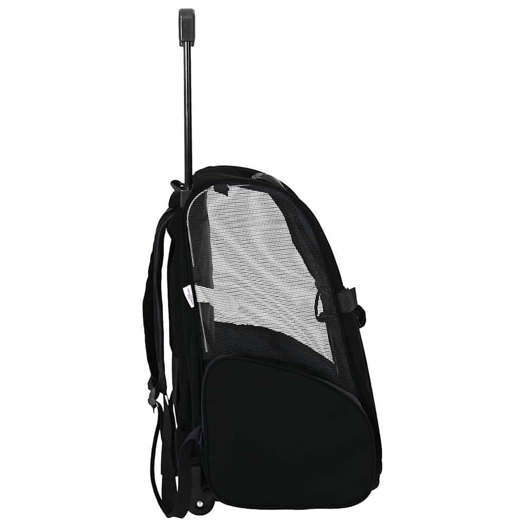 vidaXL Wózek dla zwierząt 3 w 1 Design Czarny 48x32x(57-106) cm Tkanina Oxford