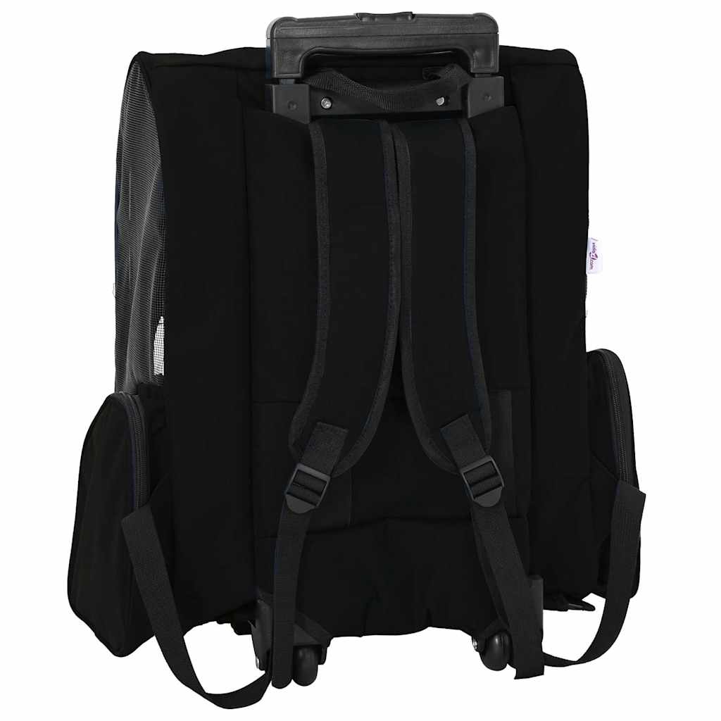 vidaXL Wózek dla zwierząt 3 w 1 Design Czarny 48x32x(57-106) cm Tkanina Oxford