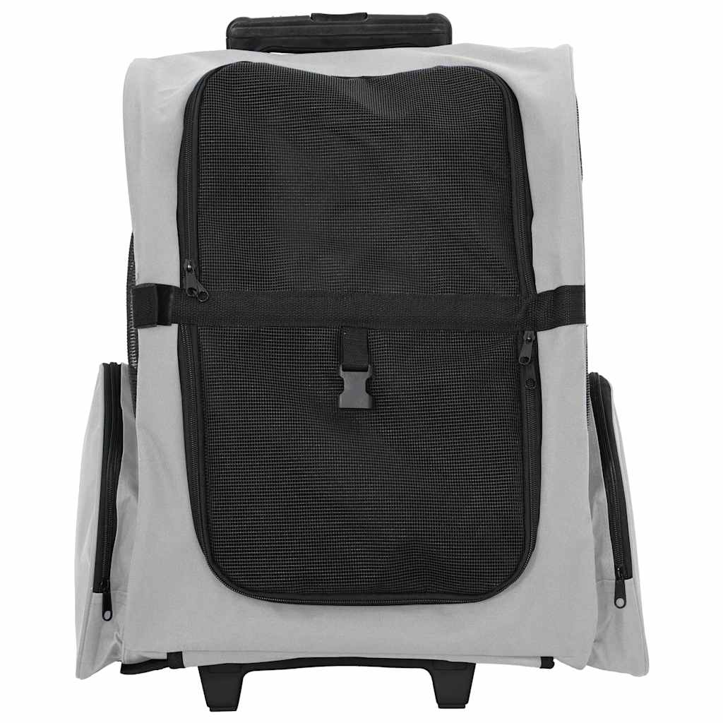 vidaXL Wózek dla zwierząt 3 w 1 Design Szary 48x32x(57-106) cm Tkanina Oxford