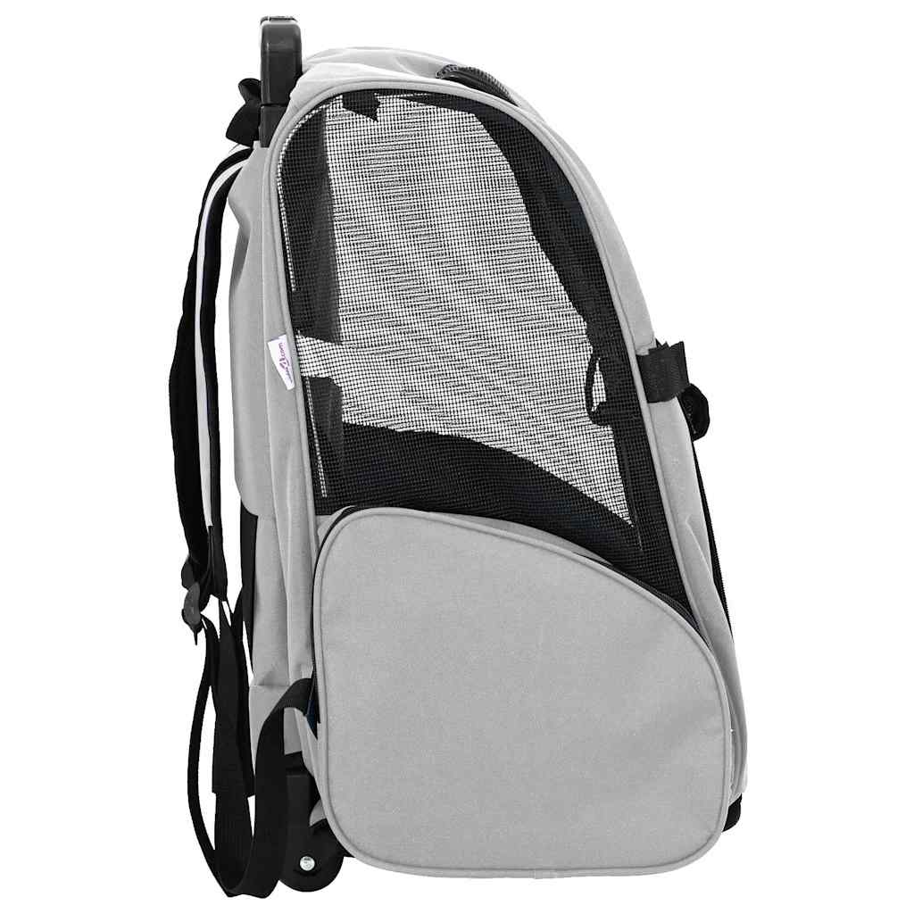 vidaXL Wózek dla zwierząt 3 w 1 Design Szary 48x32x(57-106) cm Tkanina Oxford