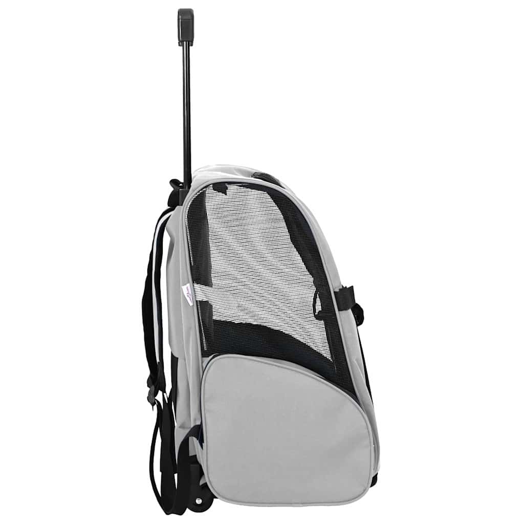 vidaXL Wózek dla zwierząt 3 w 1 Design Szary 48x32x(57-106) cm Tkanina Oxford