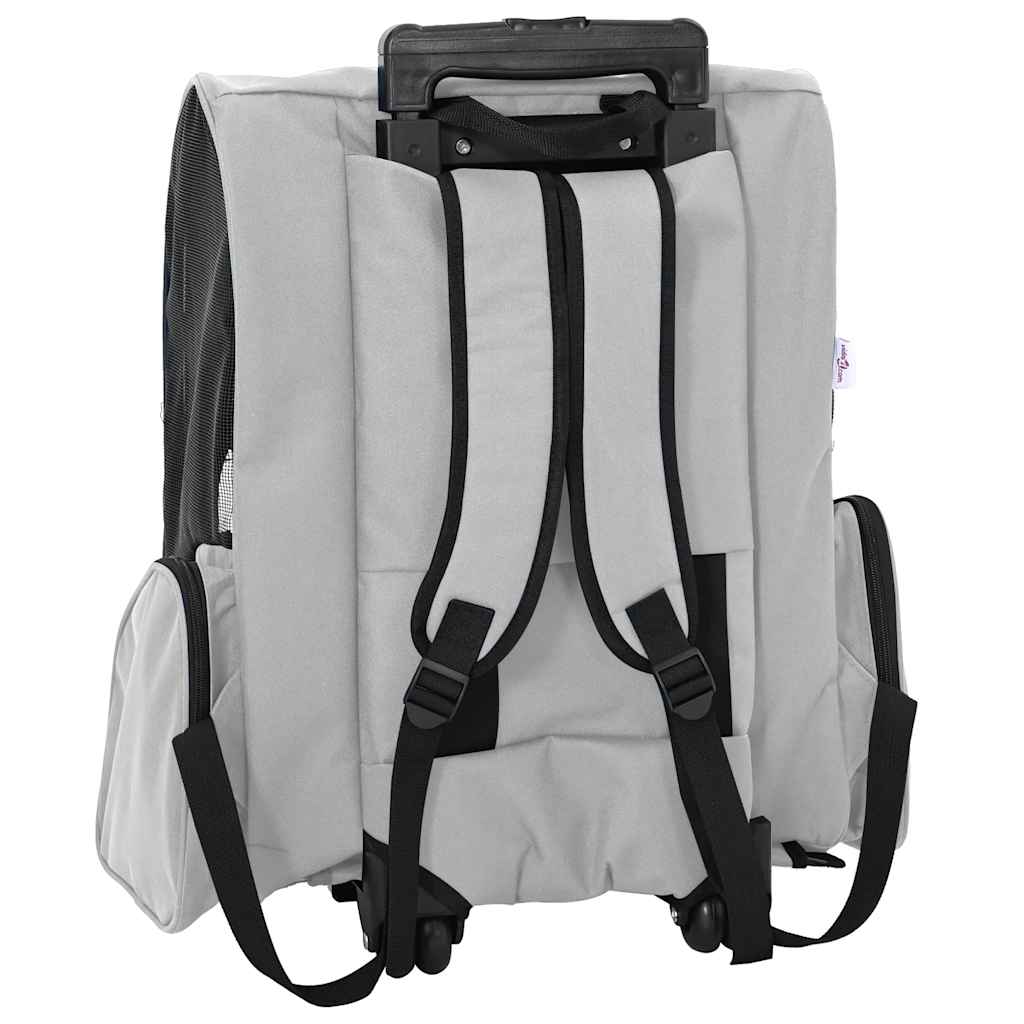 vidaXL Wózek dla zwierząt 3 w 1 Design Szary 48x32x(57-106) cm Tkanina Oxford