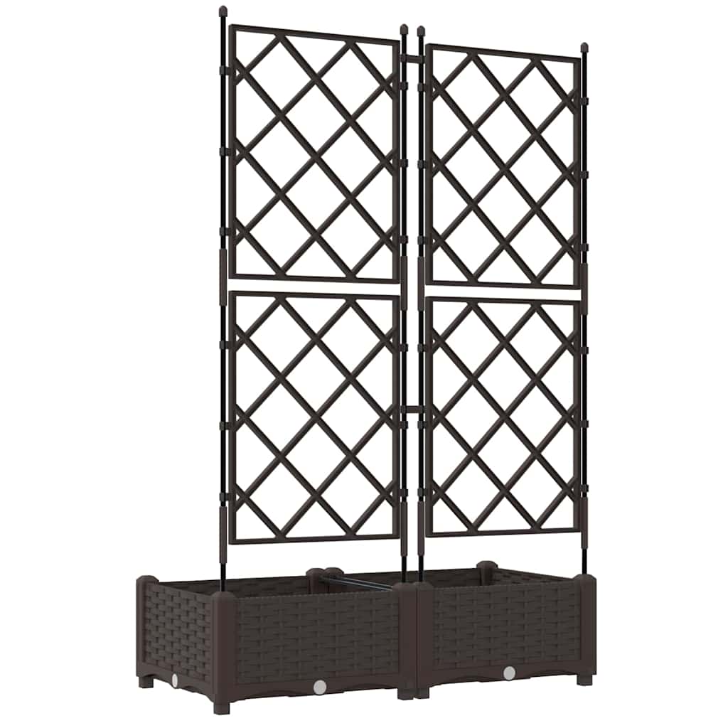 vidaXL Doniczka ogrodowa 2 szt. brązowy 80 x 40 x 125,5 cm PP
