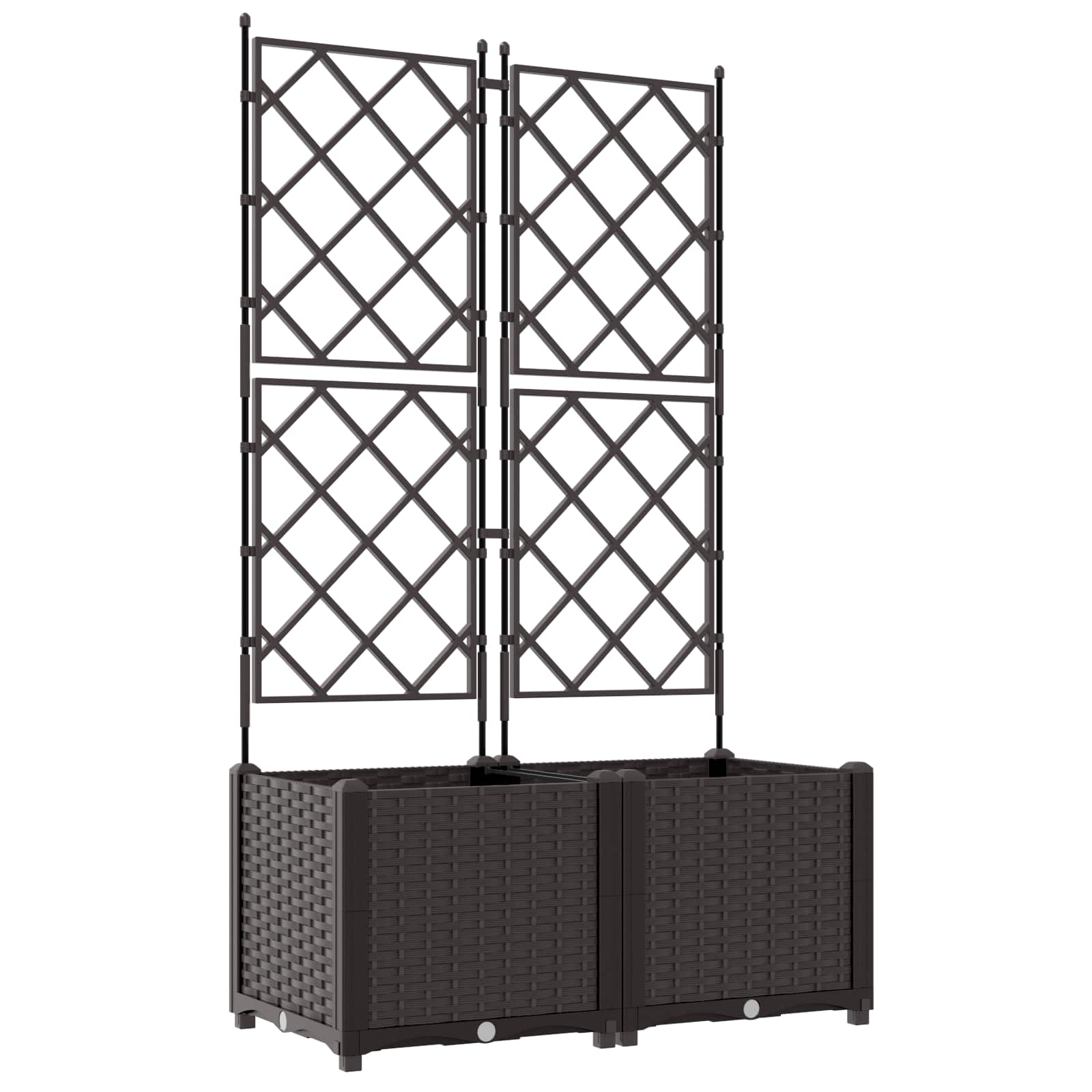 vidaXL Doniczka ogrodowa 2 szt. brązowy 80 x 40 x 143 cm PP