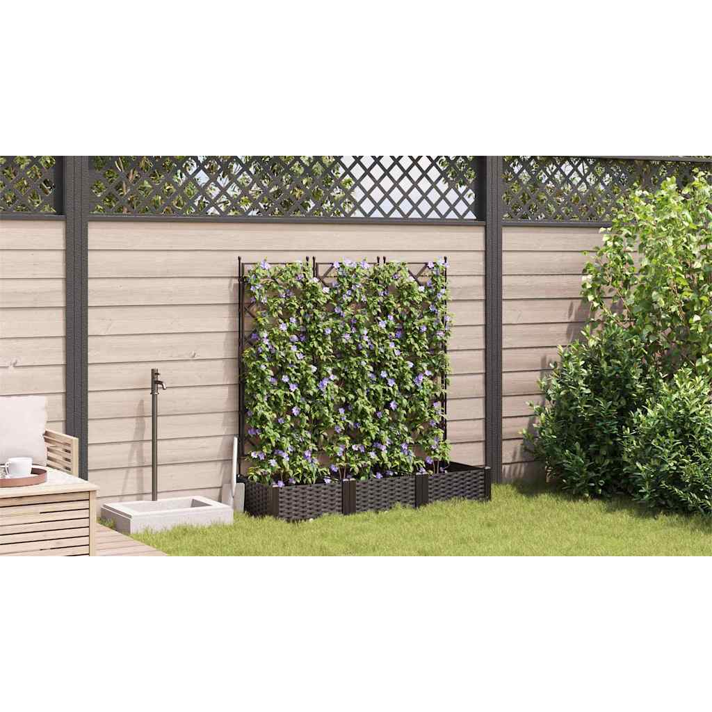 vidaXL Doniczka ogrodowa 3 pcs Brązowy 120 x 40 x 125,5 cm