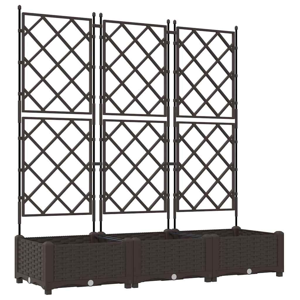 vidaXL Doniczka ogrodowa 3 pcs Brązowy 120 x 40 x 125,5 cm