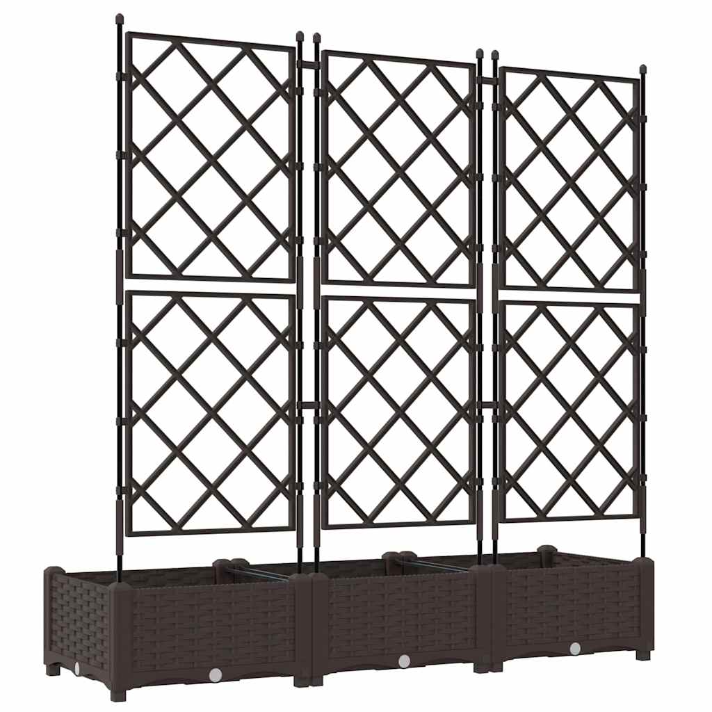 vidaXL Doniczka ogrodowa 3 pcs Brązowy 120 x 40 x 125,5 cm