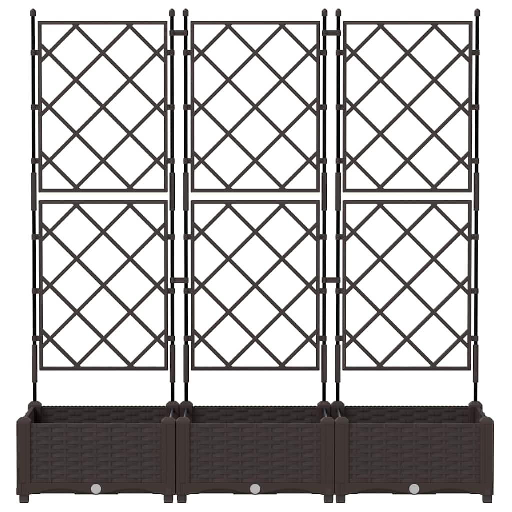 vidaXL Doniczka ogrodowa 3 pcs Brązowy 120 x 40 x 125,5 cm