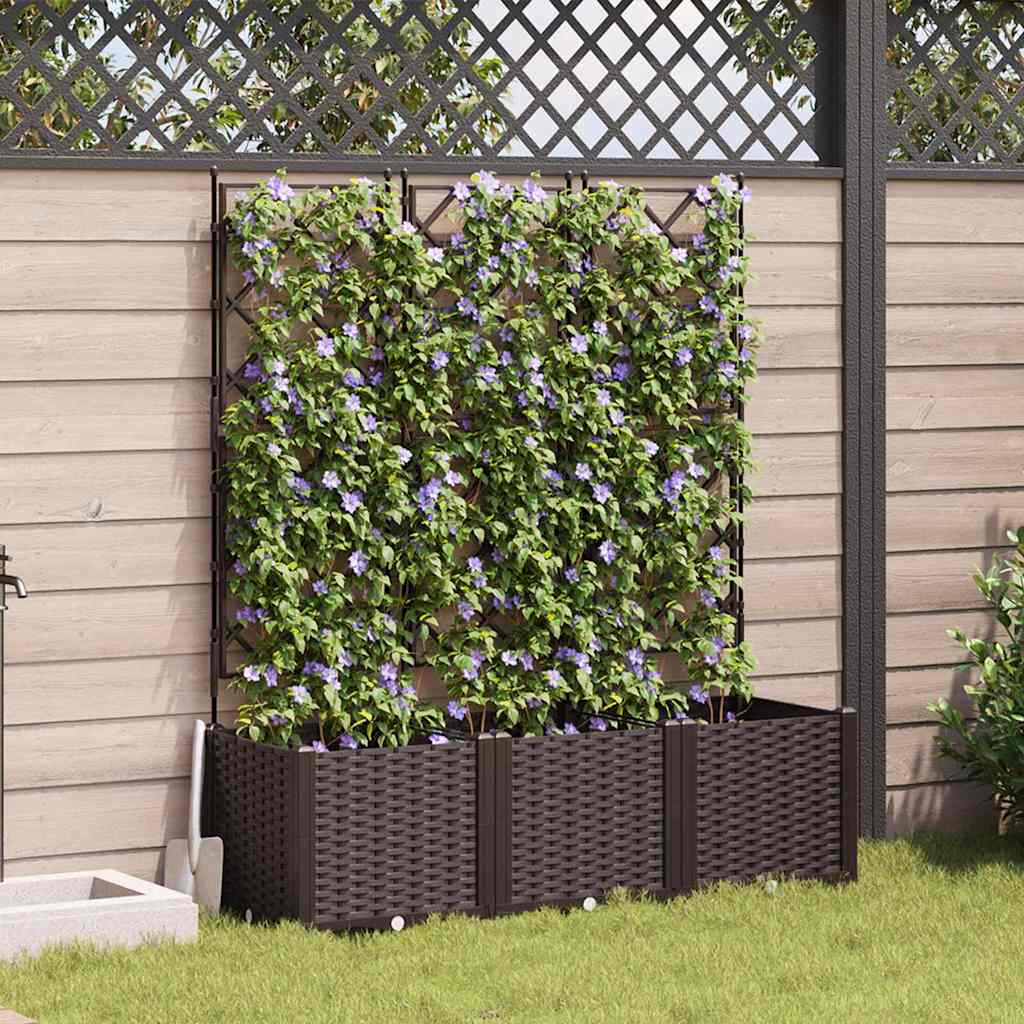vidaXL Doniczka ogrodowa 3 pcs Brązowy 120 x 40 x 143 cm