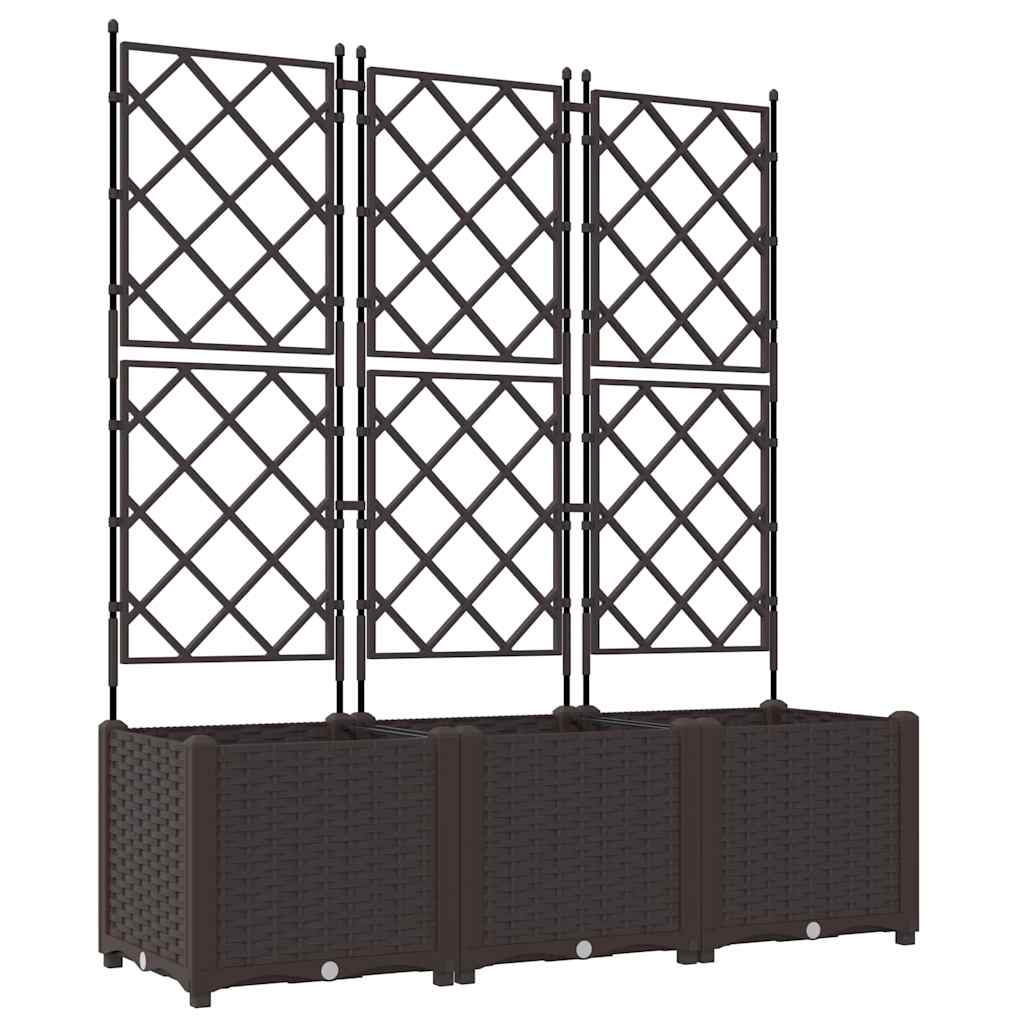 vidaXL Doniczka ogrodowa 3 pcs Brązowy 120 x 40 x 143 cm