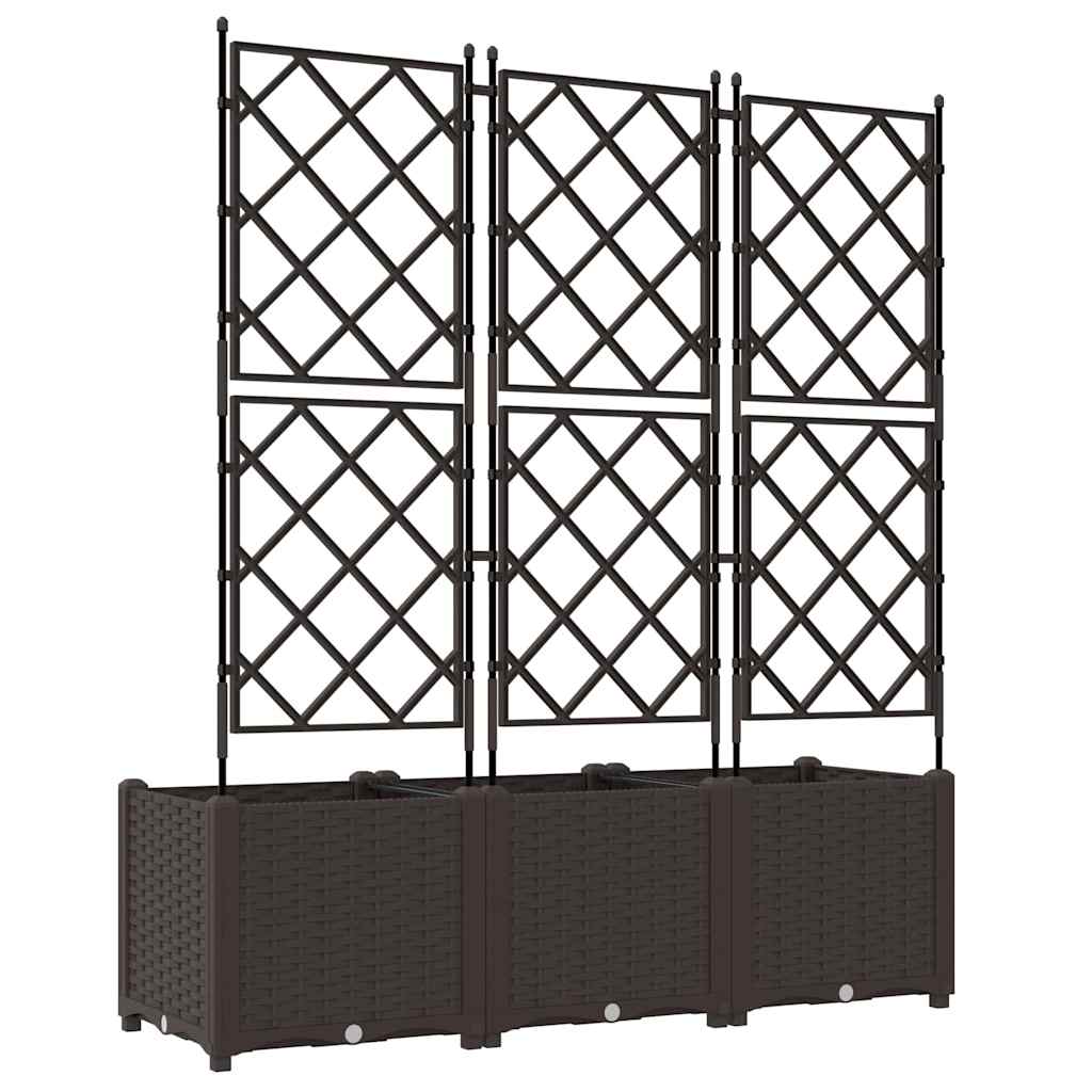 vidaXL Doniczka ogrodowa 3 pcs Brązowy 120 x 40 x 143 cm