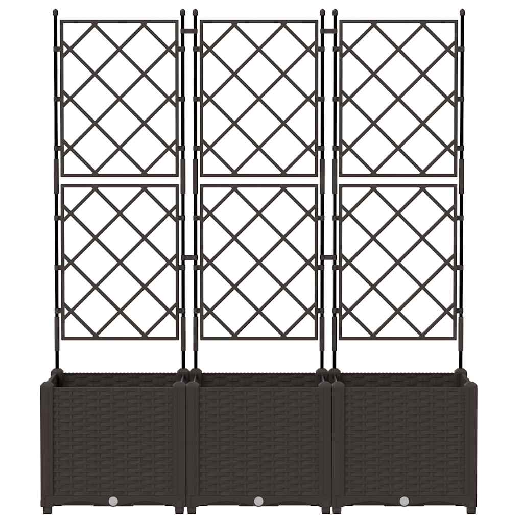 vidaXL Doniczka ogrodowa 3 pcs Brązowy 120 x 40 x 143 cm