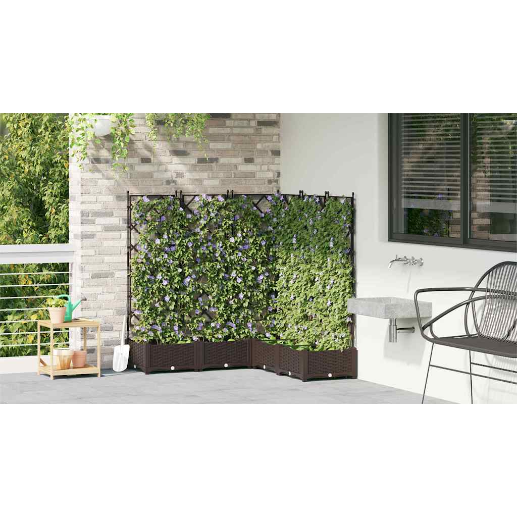 vidaXL Doniczka ogrodowa 5 pcs Brązowy 120 x 120 x 125,5 cm
