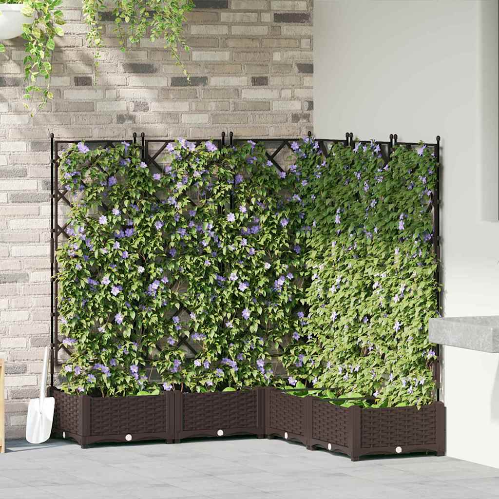 vidaXL Doniczka ogrodowa 5 pcs Brązowy 120 x 120 x 125,5 cm