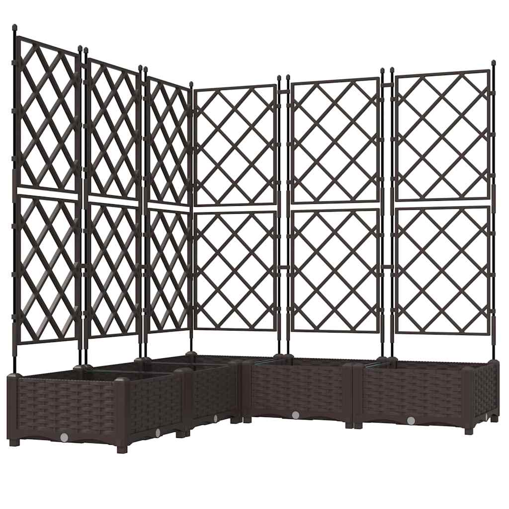 vidaXL Doniczka ogrodowa 5 pcs Brązowy 120 x 120 x 125,5 cm