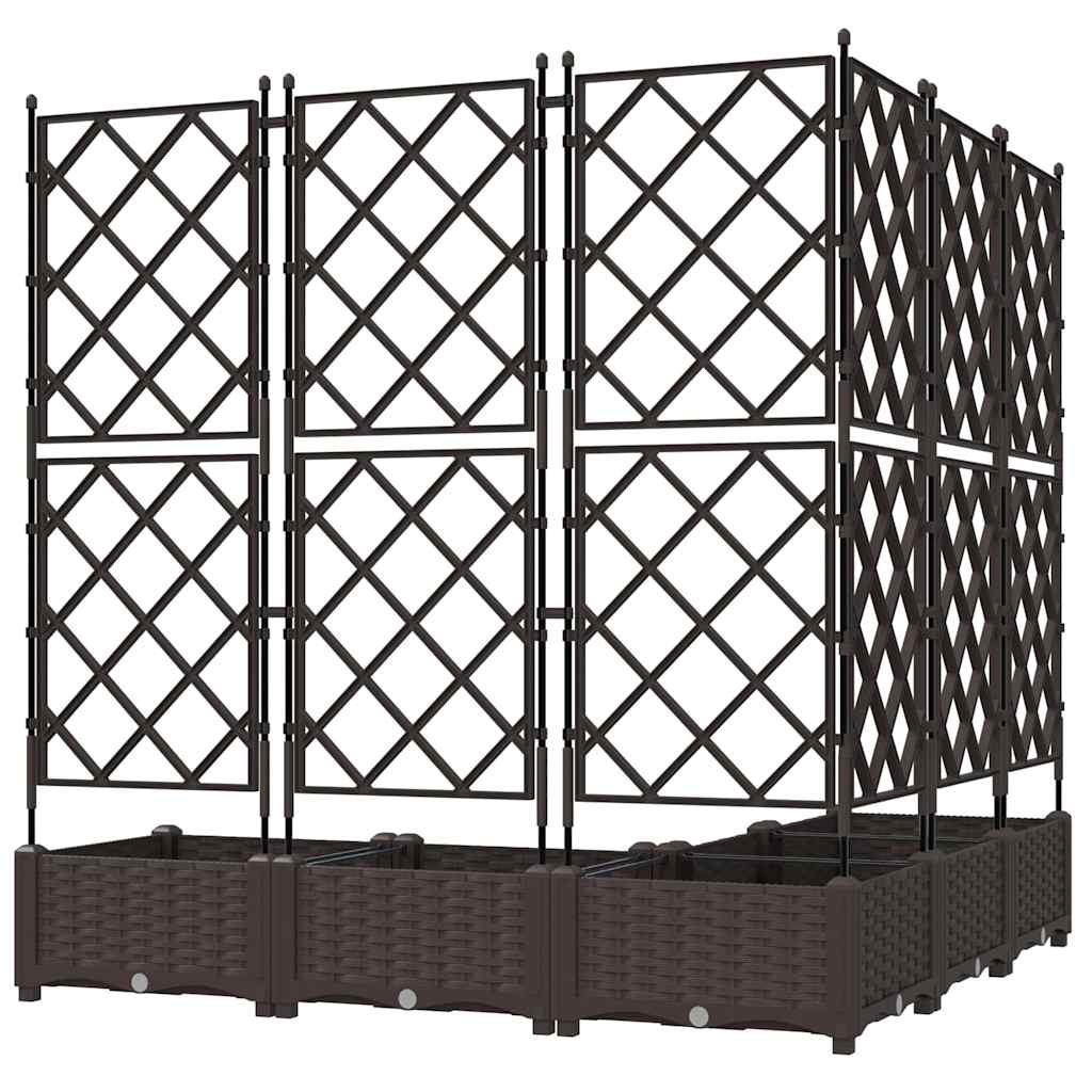 vidaXL Doniczka ogrodowa 5 pcs Brązowy 120 x 120 x 125,5 cm