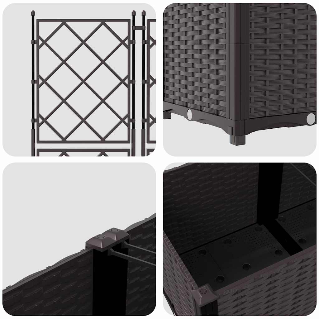 vidaXL Doniczka ogrodowa 5 pcs Brązowy 120 x 120 x 143 cm