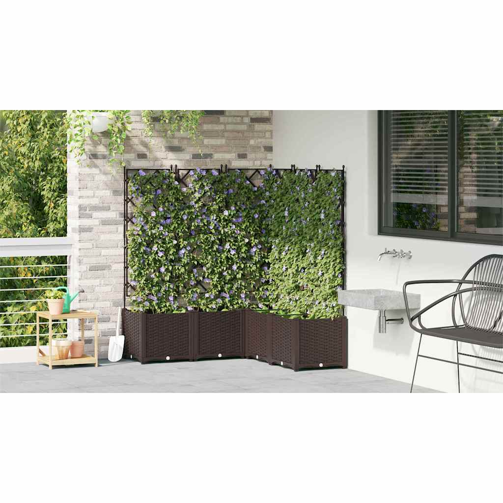 vidaXL Doniczka ogrodowa 5 pcs Brązowy 120 x 120 x 143 cm