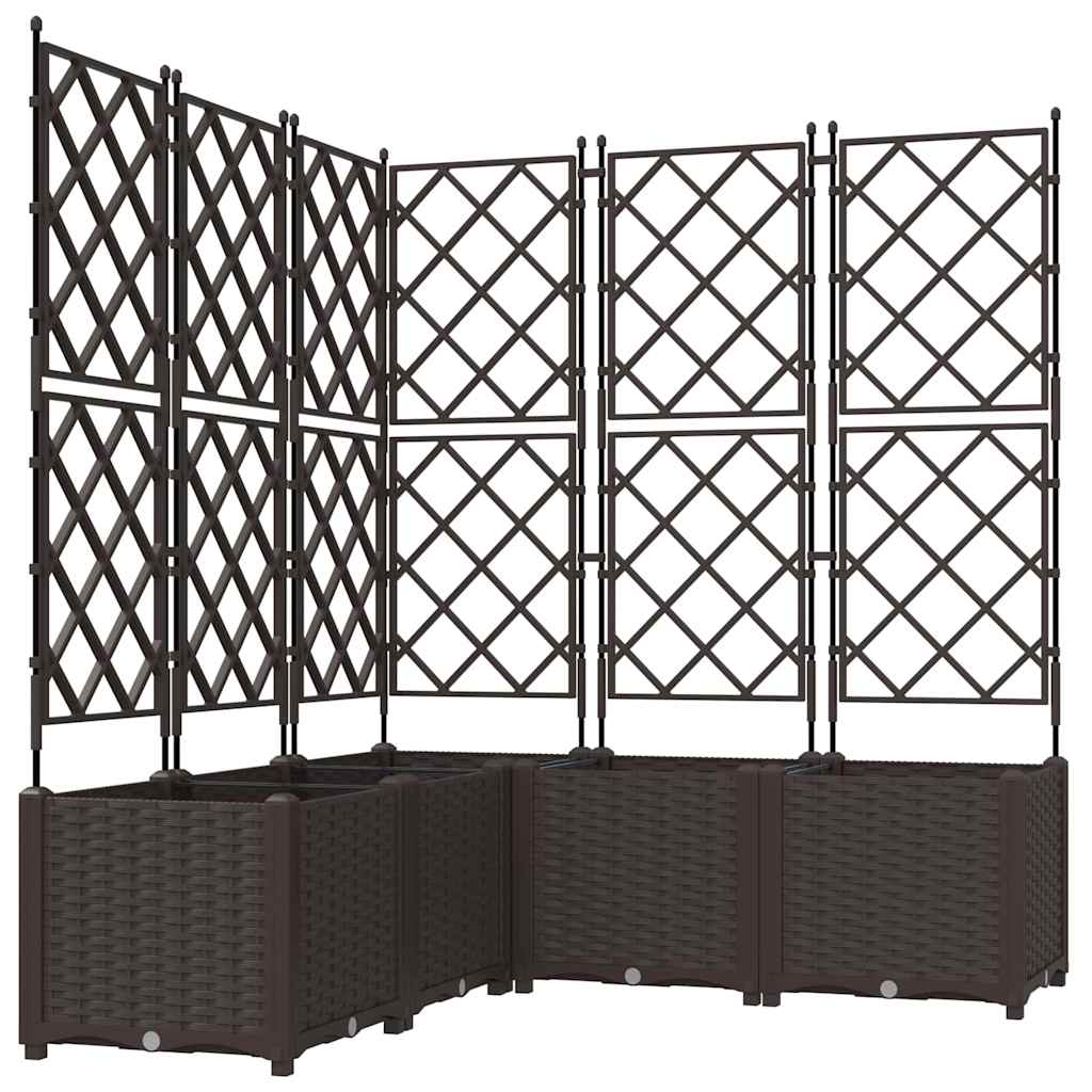 vidaXL Doniczka ogrodowa 5 pcs Brązowy 120 x 120 x 143 cm
