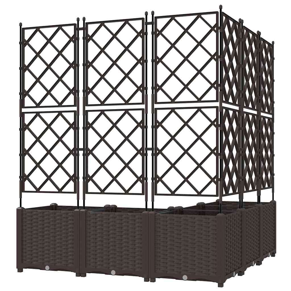 vidaXL Doniczka ogrodowa 5 pcs Brązowy 120 x 120 x 143 cm