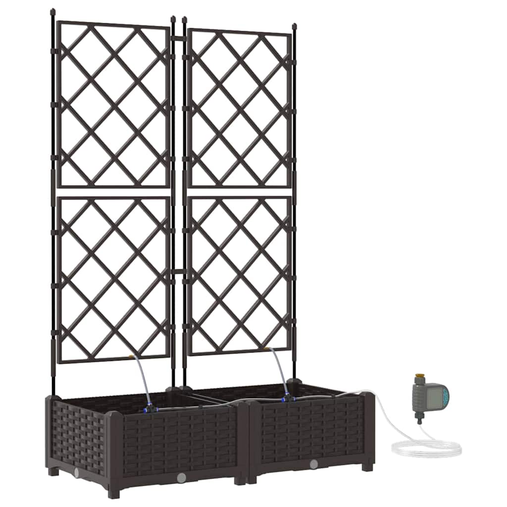vidaXL Doniczka ogrodowa 2 pcs Brązowy 80 x 40 x 126 cm