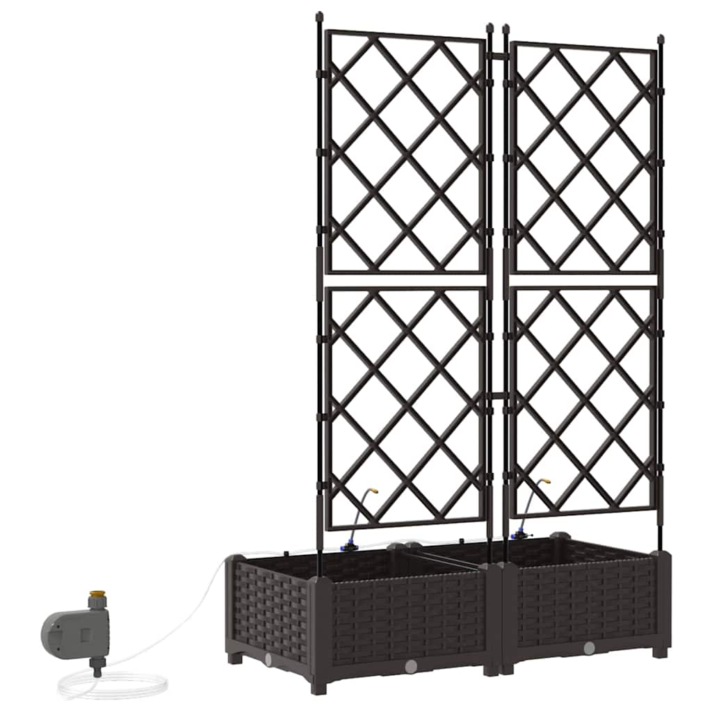 vidaXL Doniczka ogrodowa 2 pcs Brązowy 80 x 40 x 126 cm
