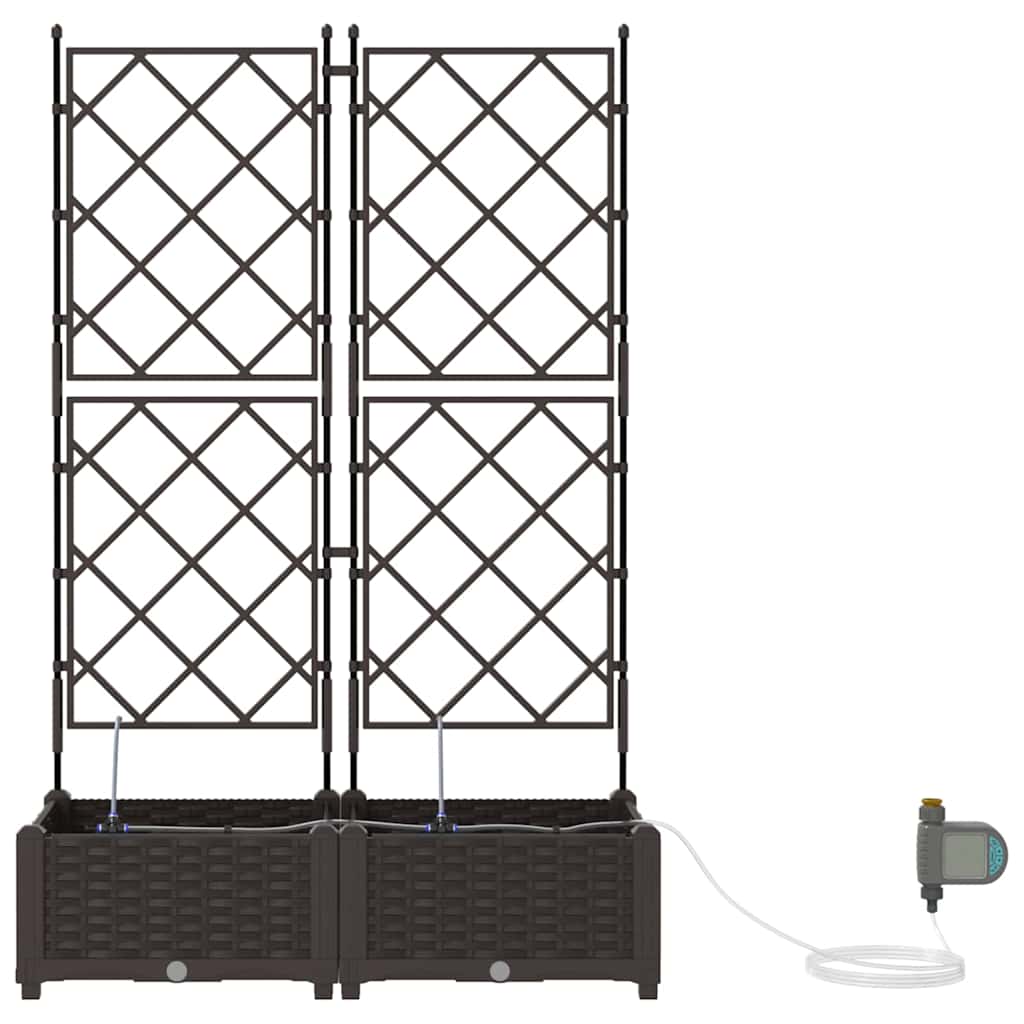 vidaXL Doniczka ogrodowa 2 pcs Brązowy 80 x 40 x 126 cm