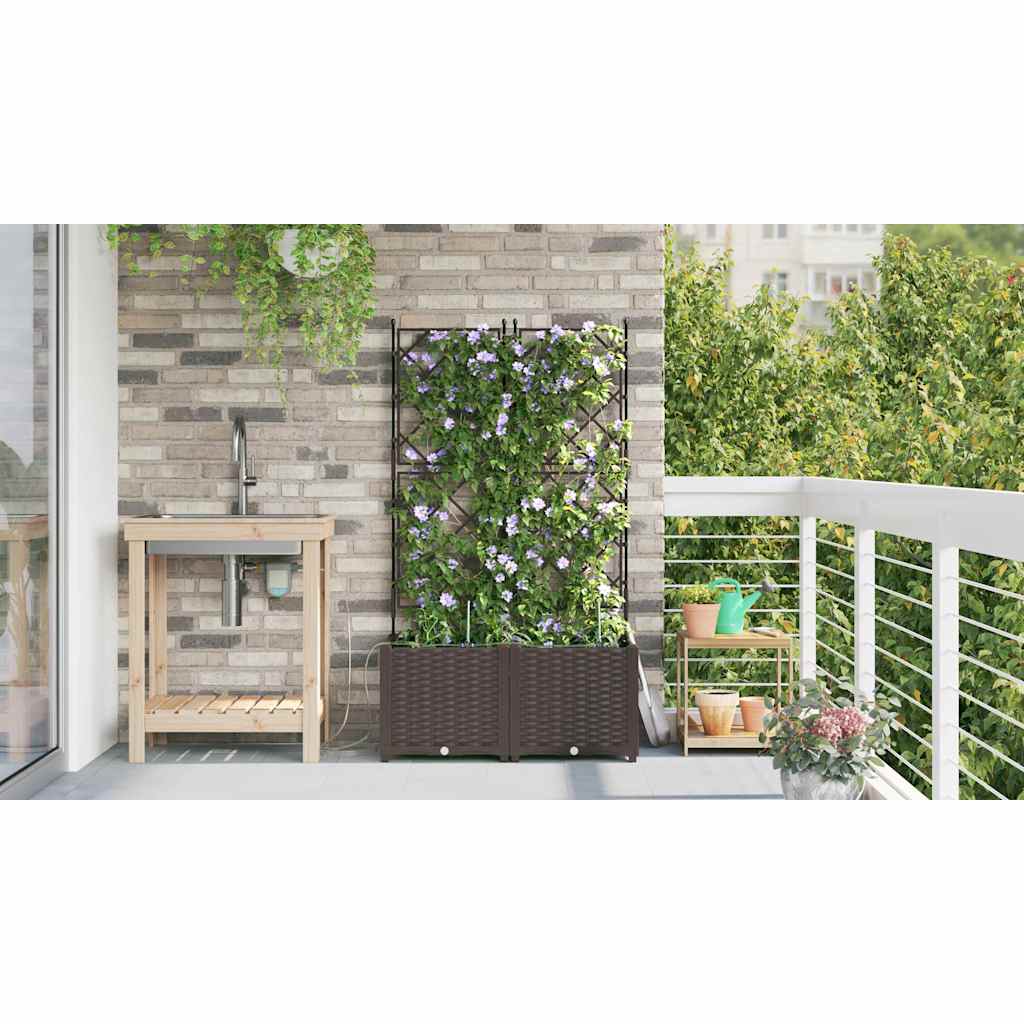 vidaXL Doniczka ogrodowa 2 pcs Brązowy 80 x 40 x 142 cm