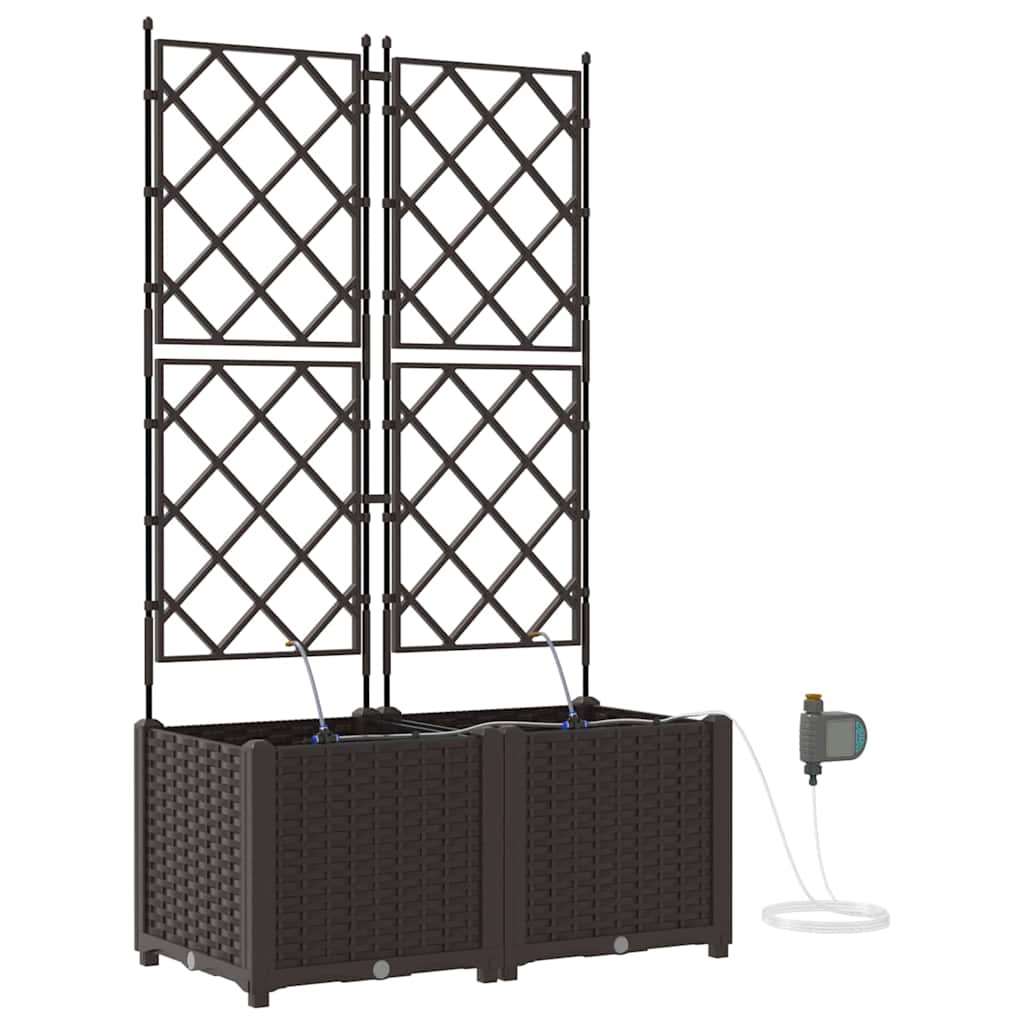 vidaXL Doniczka ogrodowa 2 pcs Brązowy 80 x 40 x 142 cm