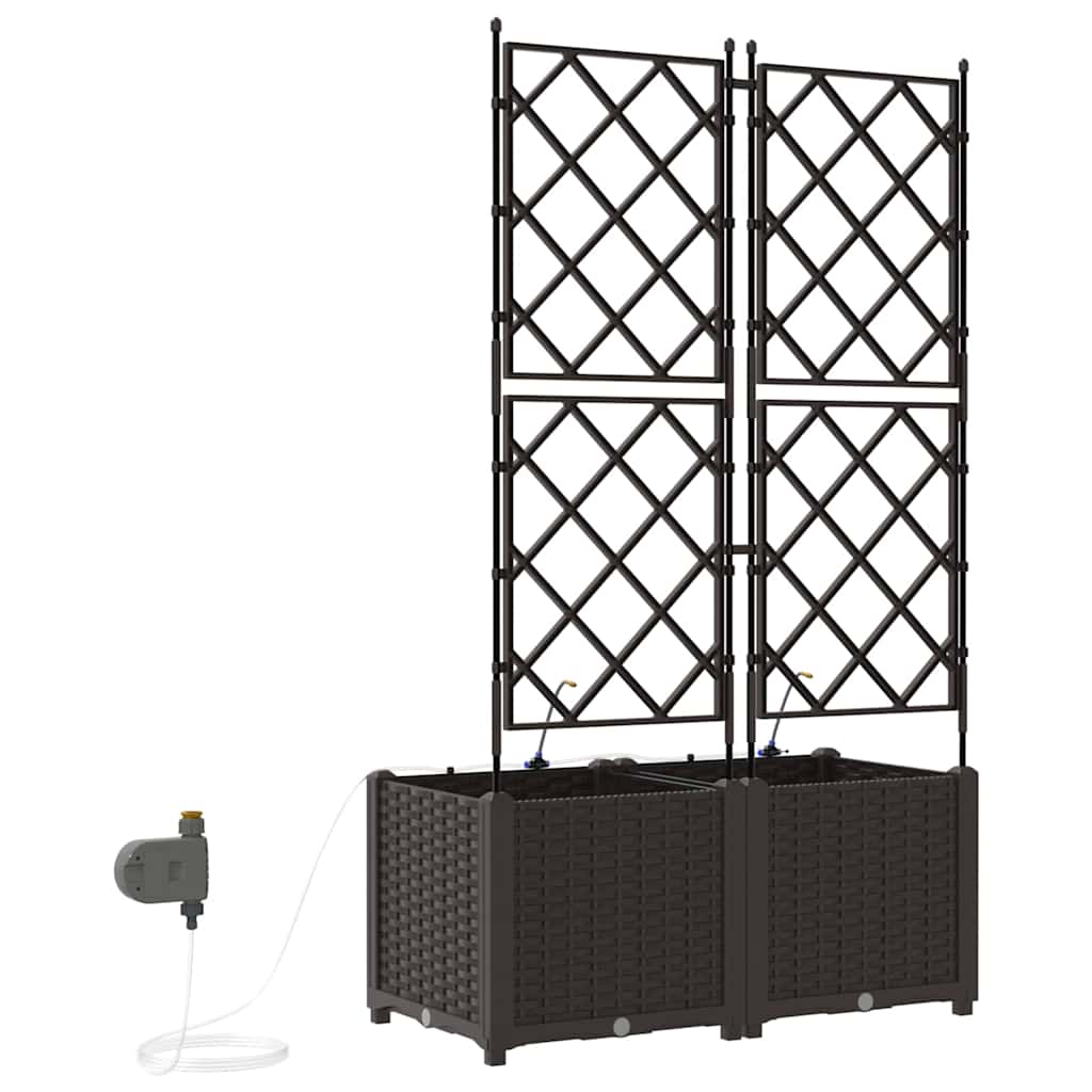 vidaXL Doniczka ogrodowa 2 pcs Brązowy 80 x 40 x 142 cm