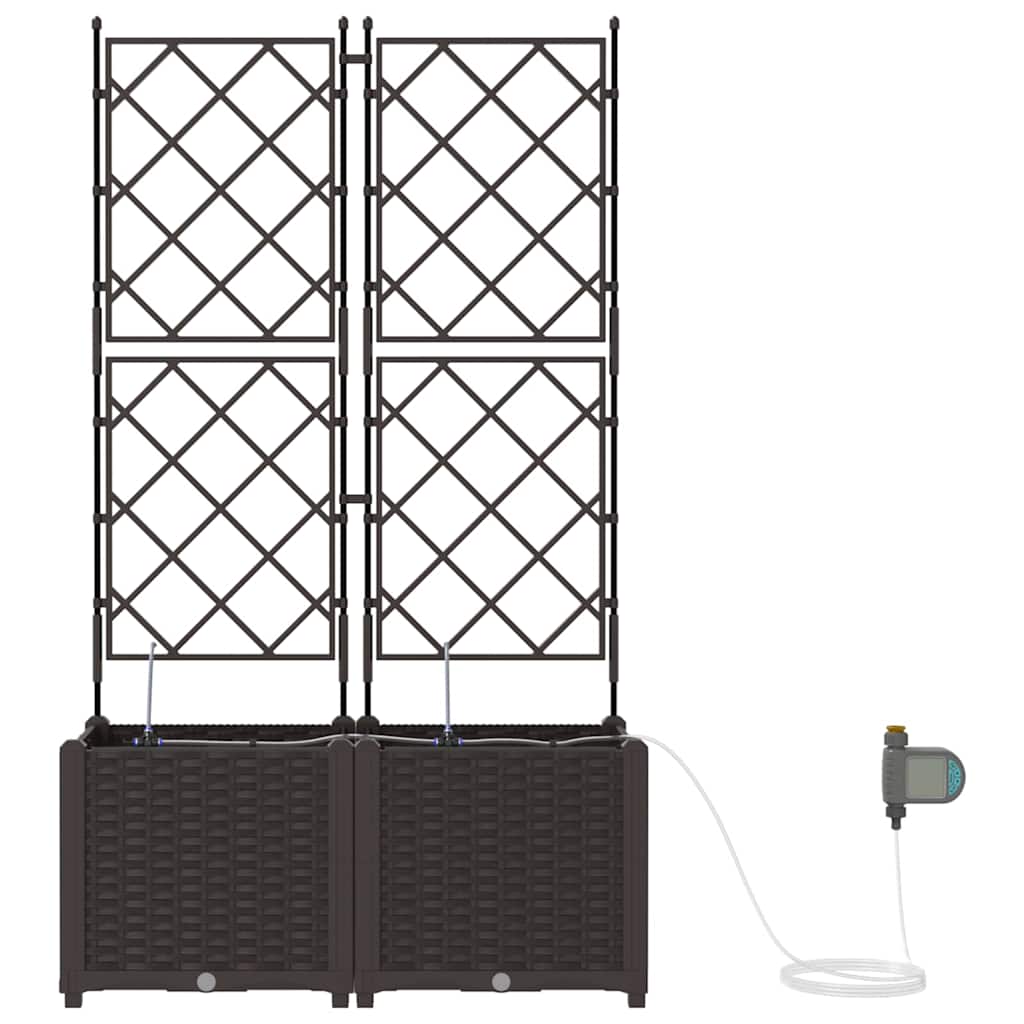 vidaXL Doniczka ogrodowa 2 pcs Brązowy 80 x 40 x 142 cm