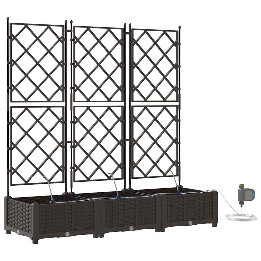 vidaXL Doniczka ogrodowa 3 pcs Brązowy 120 x 40 x 126 cm